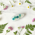 Blue Pressed Flower Hair Clip