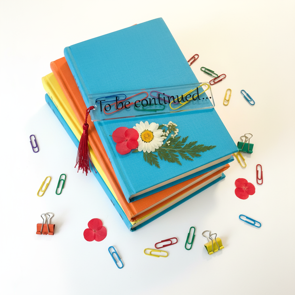 Book Stack Flat Lay