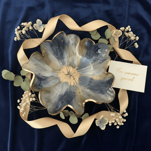 Brass & Gold Resin Bowl – Handmade Metallic Decorative Bowl - The Glossy Gift Shop