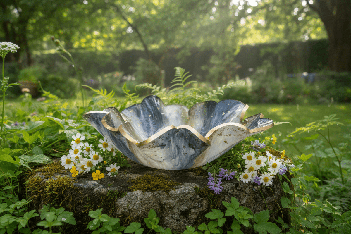 Brass & Gold Resin Bowl – Handmade Metallic Decorative Bowl - The Glossy Gift Shop