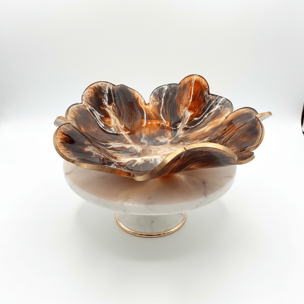 Burnt Orange Resin Bowl – Fall Handmade Home Decor - The Glossy Gift Shop