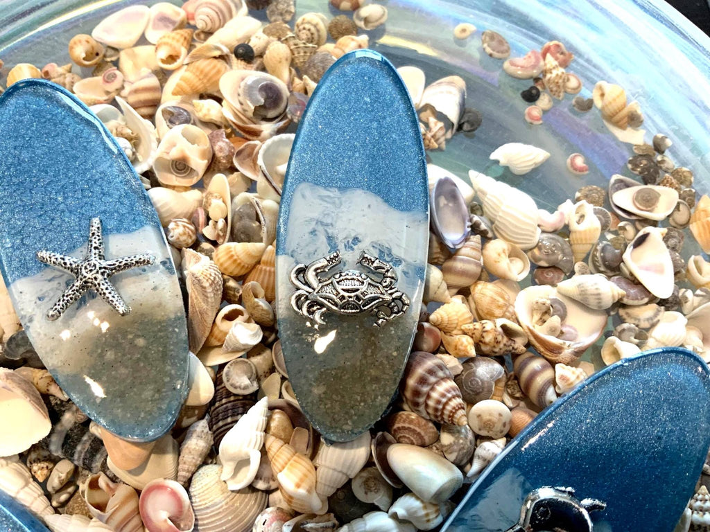 By the Sea Resin Hair Clips – Coastal Beach Barrettes with Sea Creature Charms - The Glossy Gift Shop