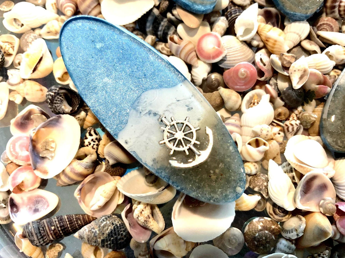 By the Sea Resin Hair Clips – Coastal Beach Barrettes with Sea Creature Charms - The Glossy Gift Shop