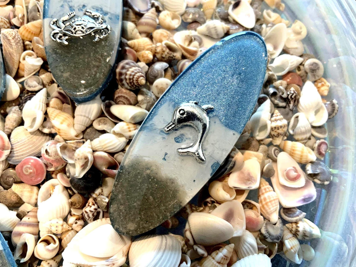 By the Sea Resin Hair Clips – Coastal Beach Barrettes with Sea Creature Charms - The Glossy Gift Shop