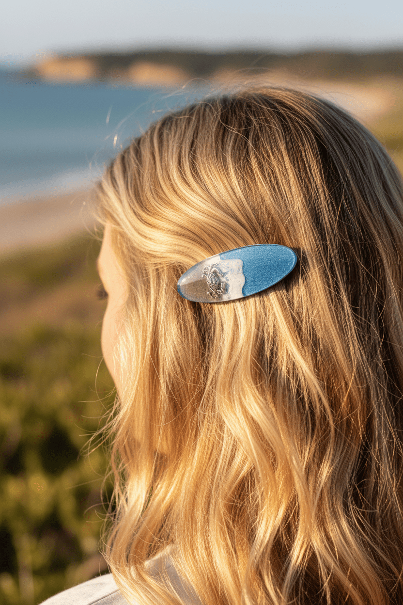 By the Sea Resin Hair Clips – Coastal Beach Barrettes with Sea Creature Charms - The Glossy Gift Shop