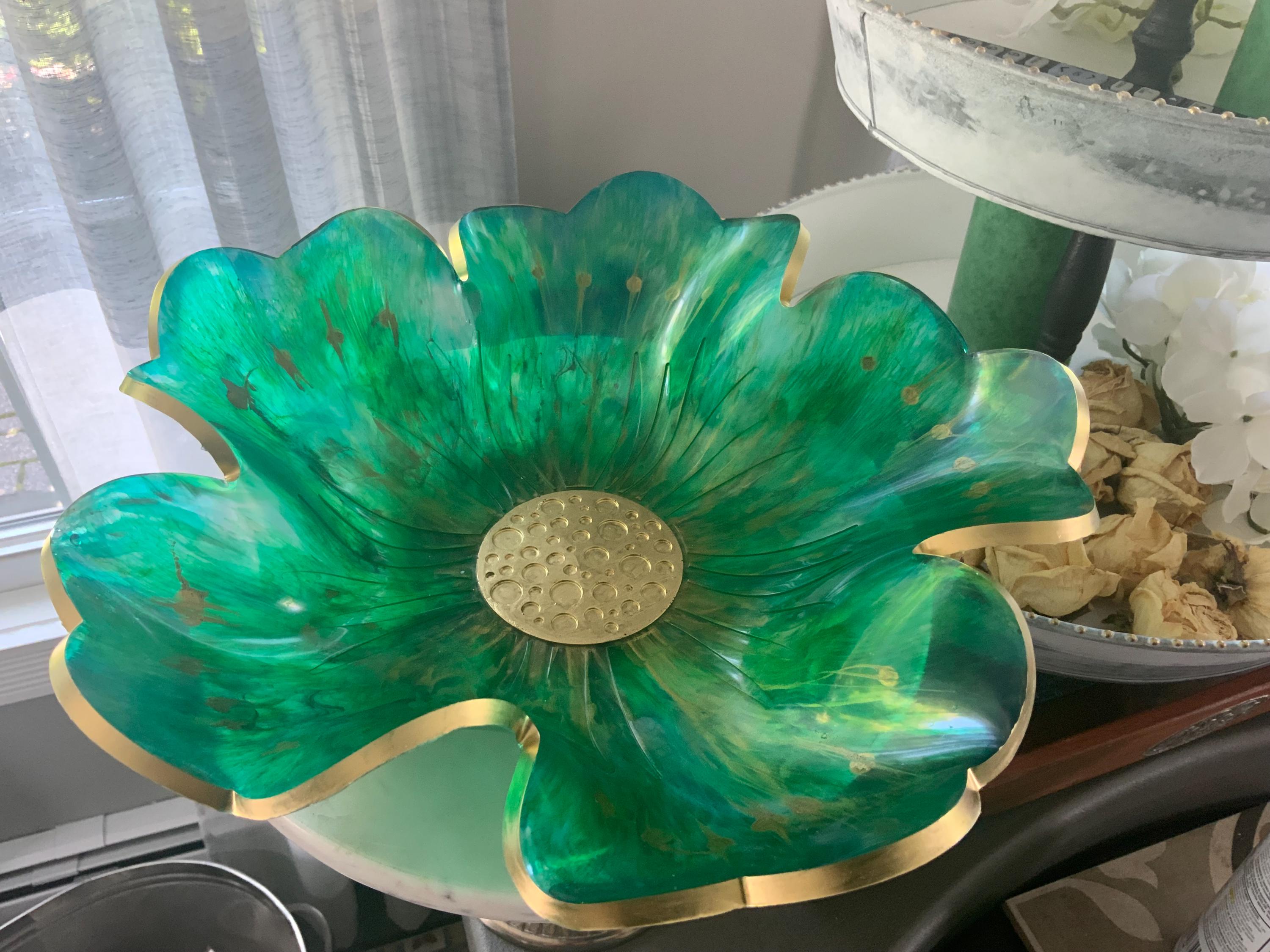 Resin Golden Green Bowl