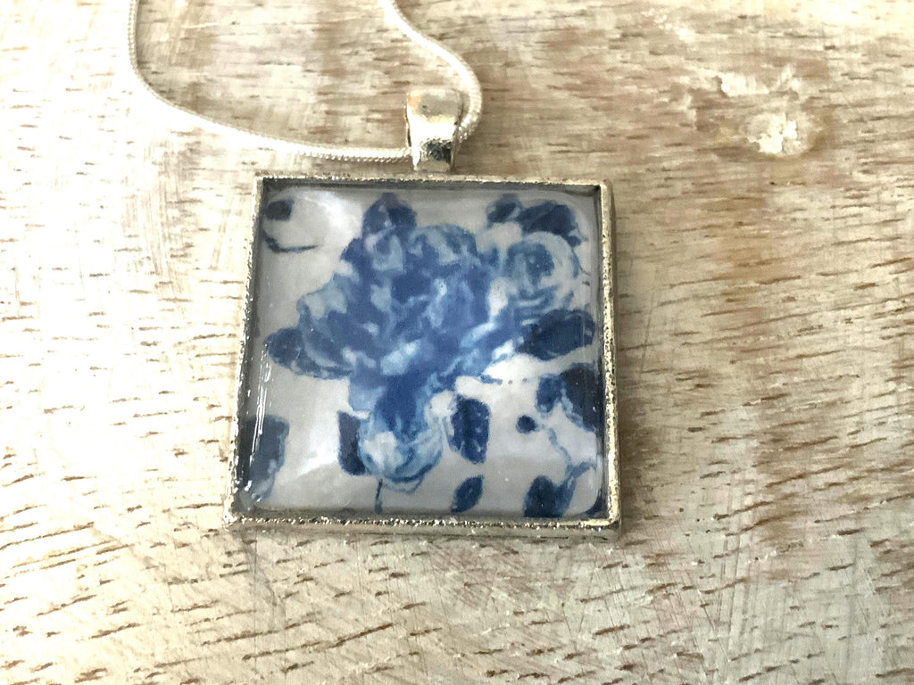 Blue Floral Pendant