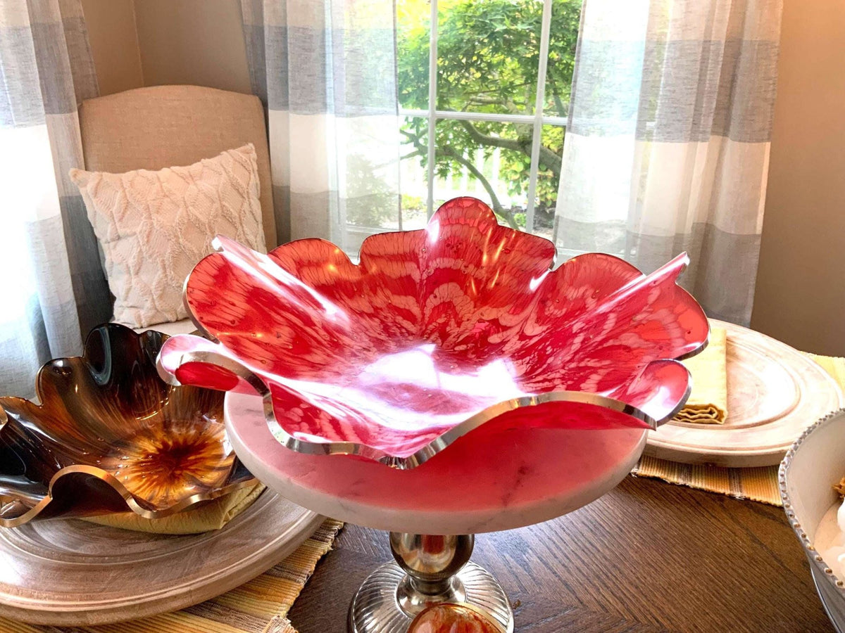 Candy Cane Resin Bowl – Red & White Christmas Decor - The Glossy Gift Shop