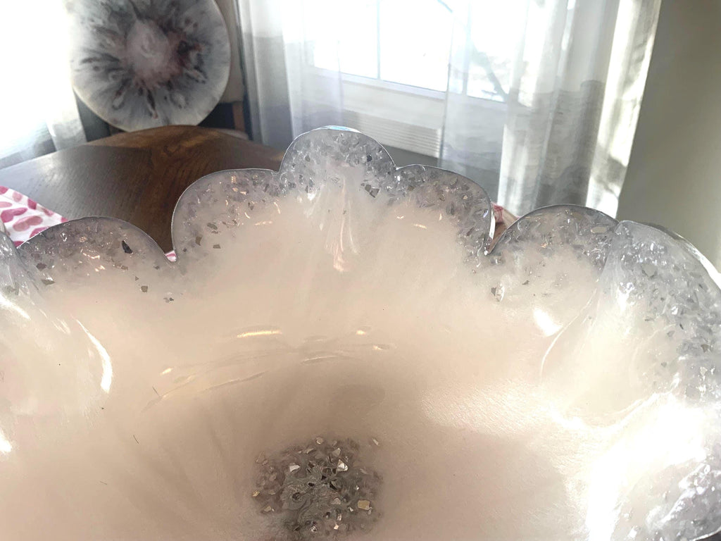 Mirror White Shimmer Decorative Bowl