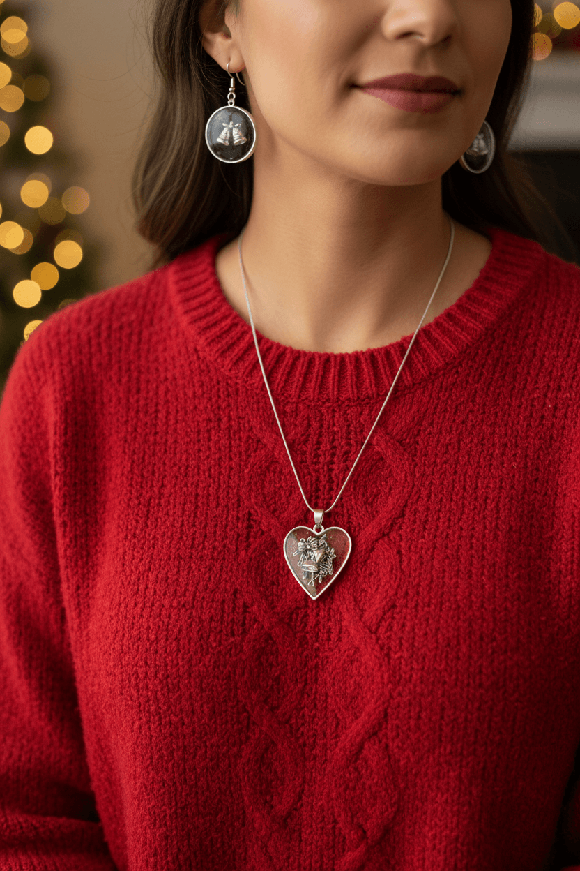 Christmas Bells - On Model Red Sweater