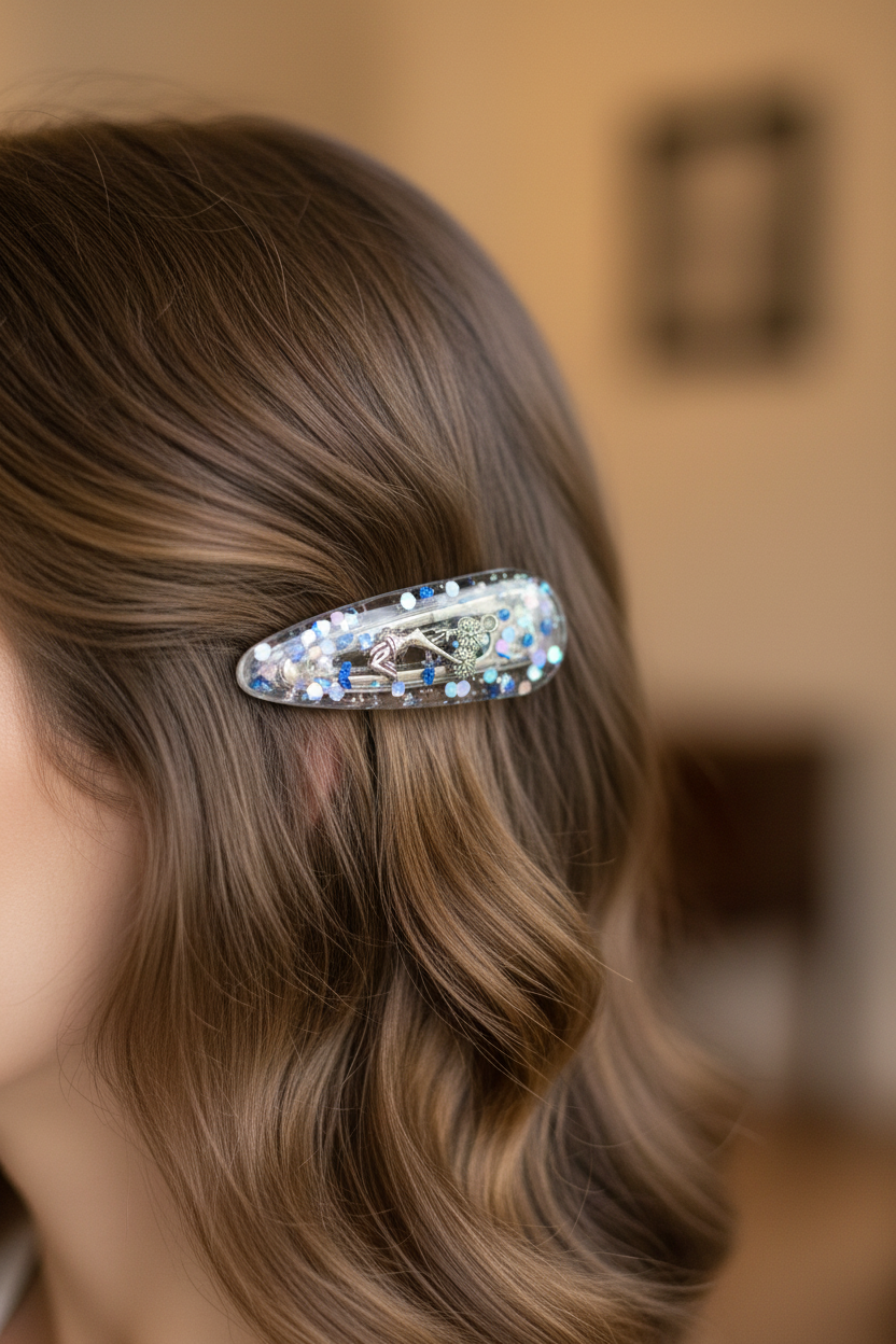 Clear Glitter Clip On Model
