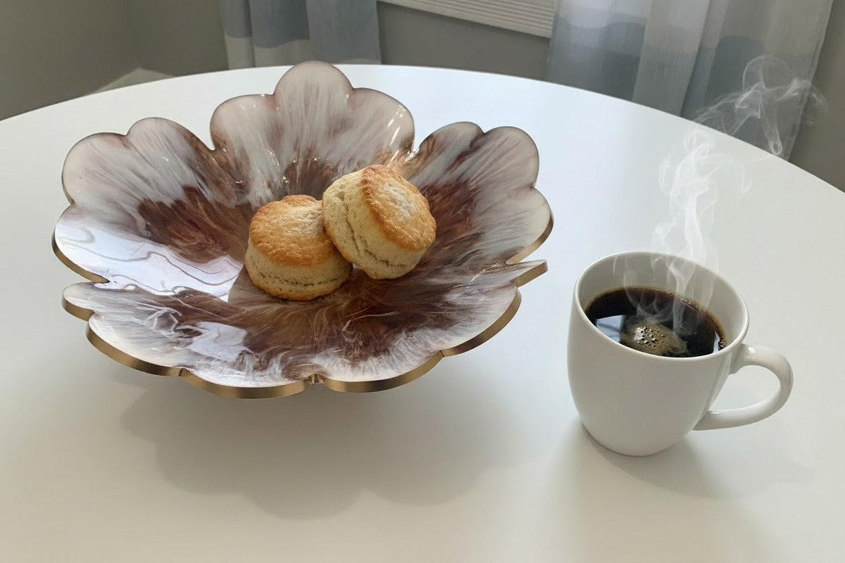 Coffee and Cream Bowl - Few Scones Plain Table