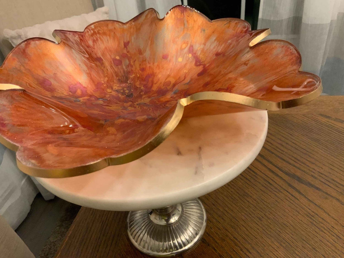 Copper Swirl Resin Bowl – Warm Metallic Handmade Home Decor - The Glossy Gift Shop