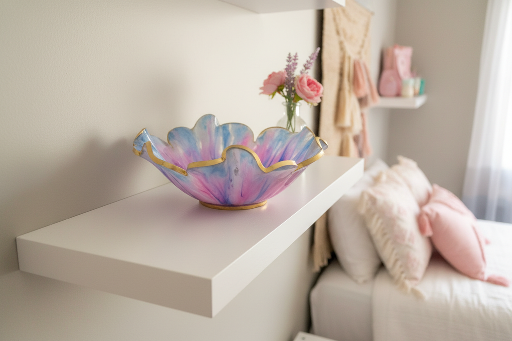Cotton Candy Bowl - Girls Bedroom Shelf
