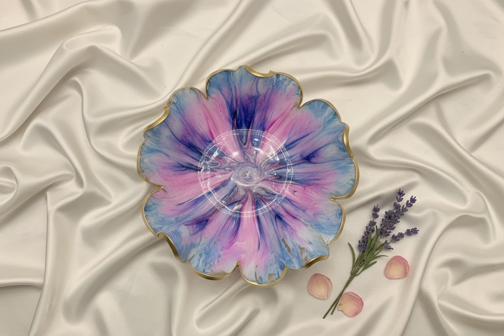 Cotton Candy Bowl - Top Down Ivory Silk Lavender