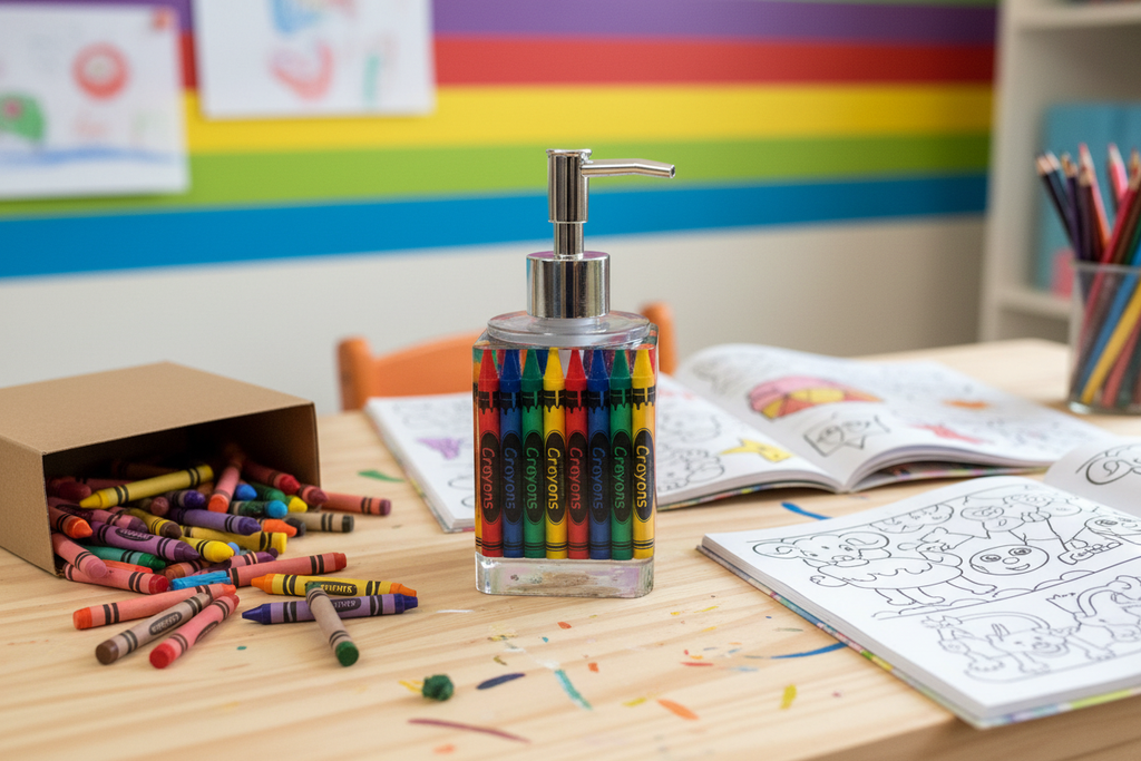 Crayon Soap Dispenser - Kids Art Desk