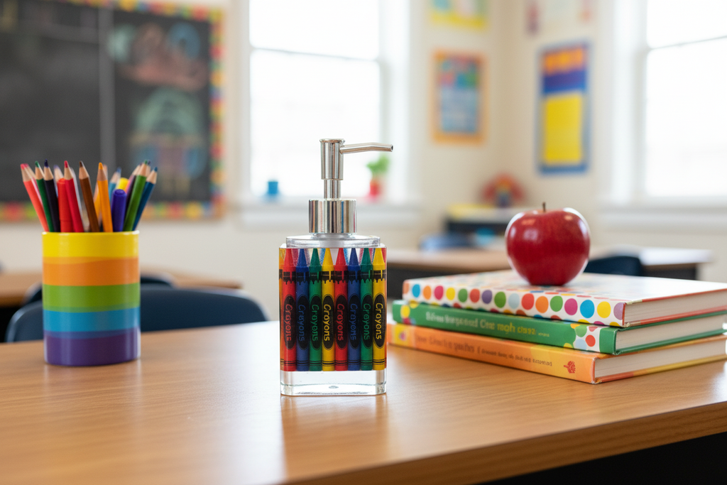 Crayon Soap Dispenser - Teacher's Desk School