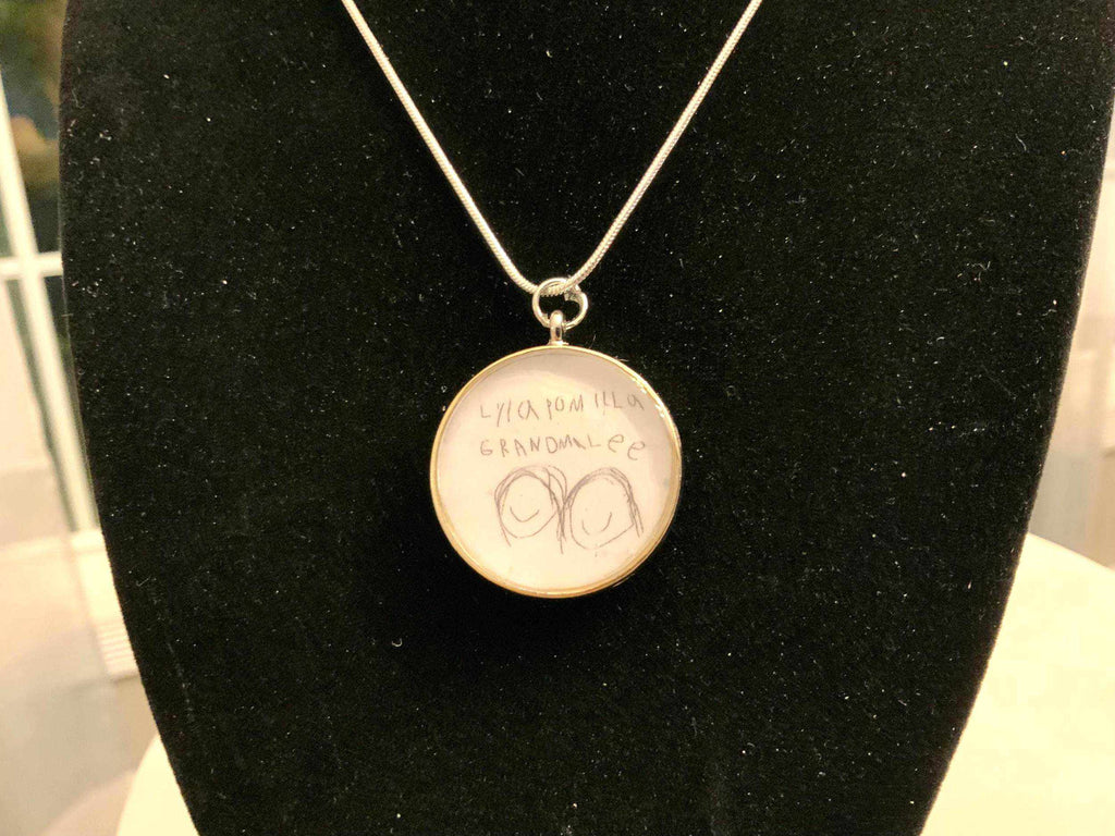 Custom Kids’ Drawing Memory Charm – Sterling Silver Keepsake Necklace - The Glossy Gift Shop