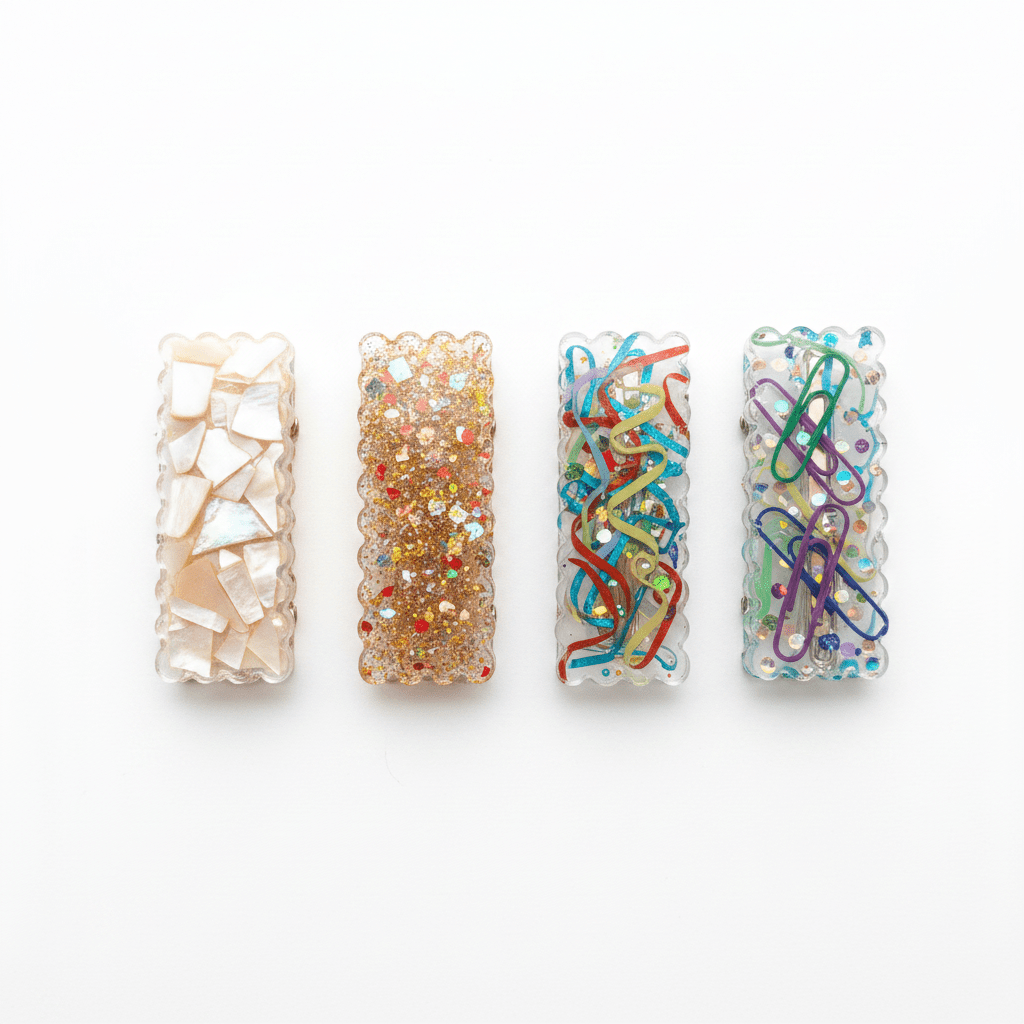 Custom Resin Hair Clips – Choose Your Color or Design - The Glossy Gift Shop