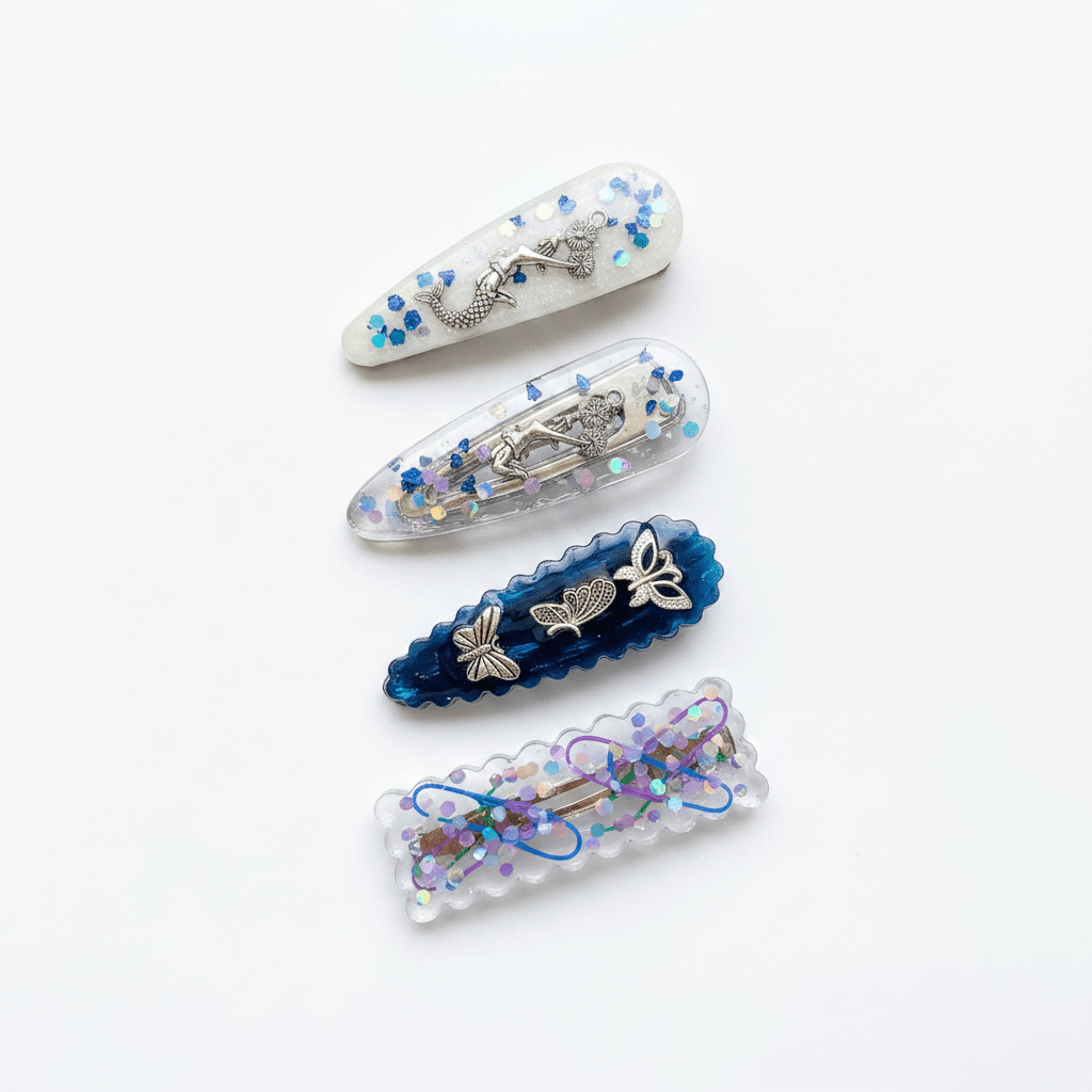 Custom Resin Hair Clips – Choose Your Color or Design - The Glossy Gift Shop