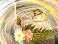 Purple  Flower Teardrop Pendant