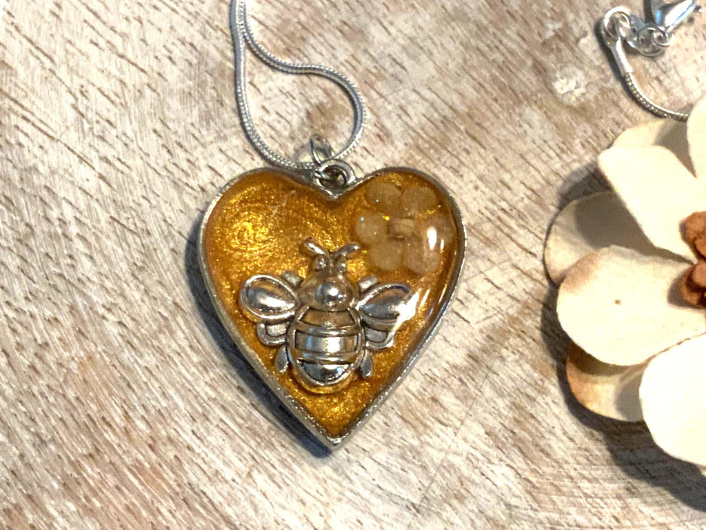 Honey Bee Heart Pendant