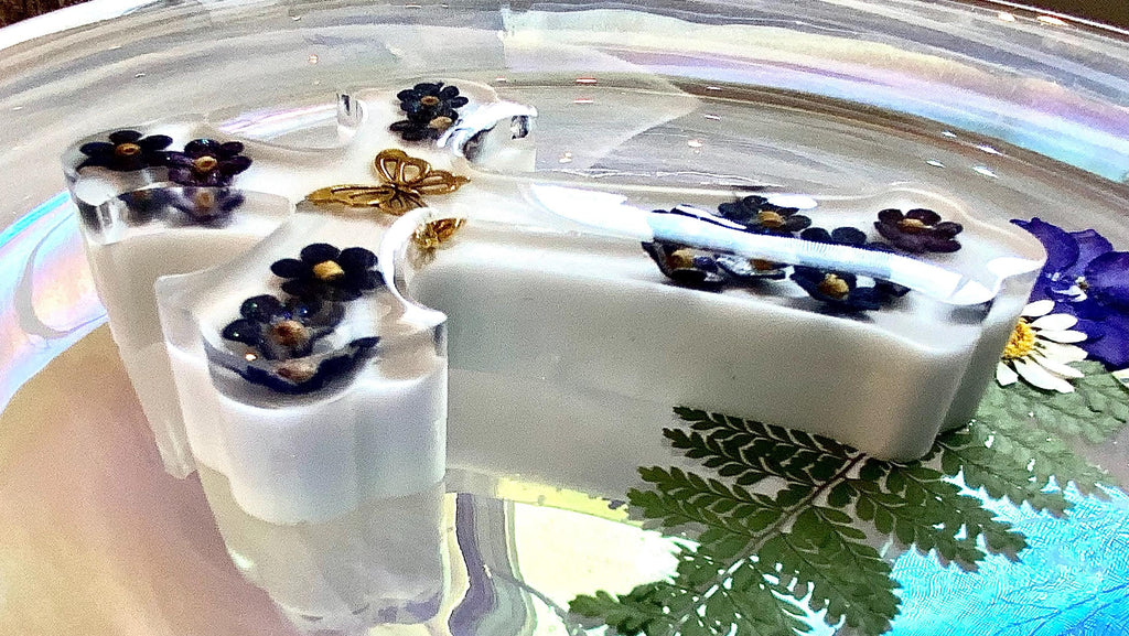 Epoxy Resin Cross with Flowers: Christening Gift