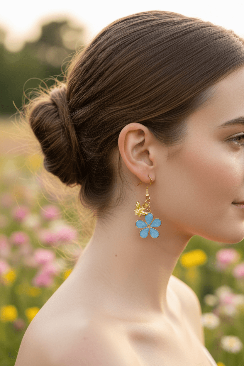 Daisy Charm Resin Earrings – Choose Color & Charm - The Glossy Gift Shop