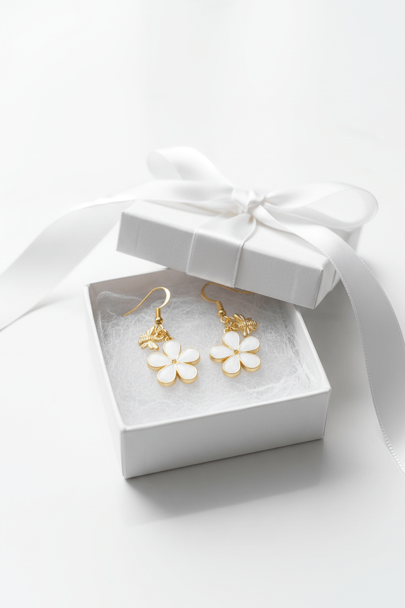 Daisy Charm Resin Earrings – Choose Color & Charm - The Glossy Gift Shop