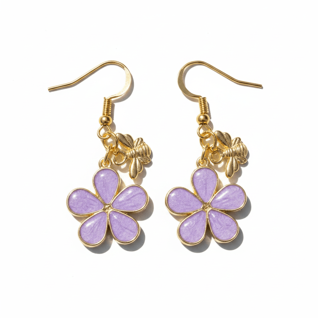 Daisy Charm Resin Earrings – Choose Color & Charm - The Glossy Gift Shop