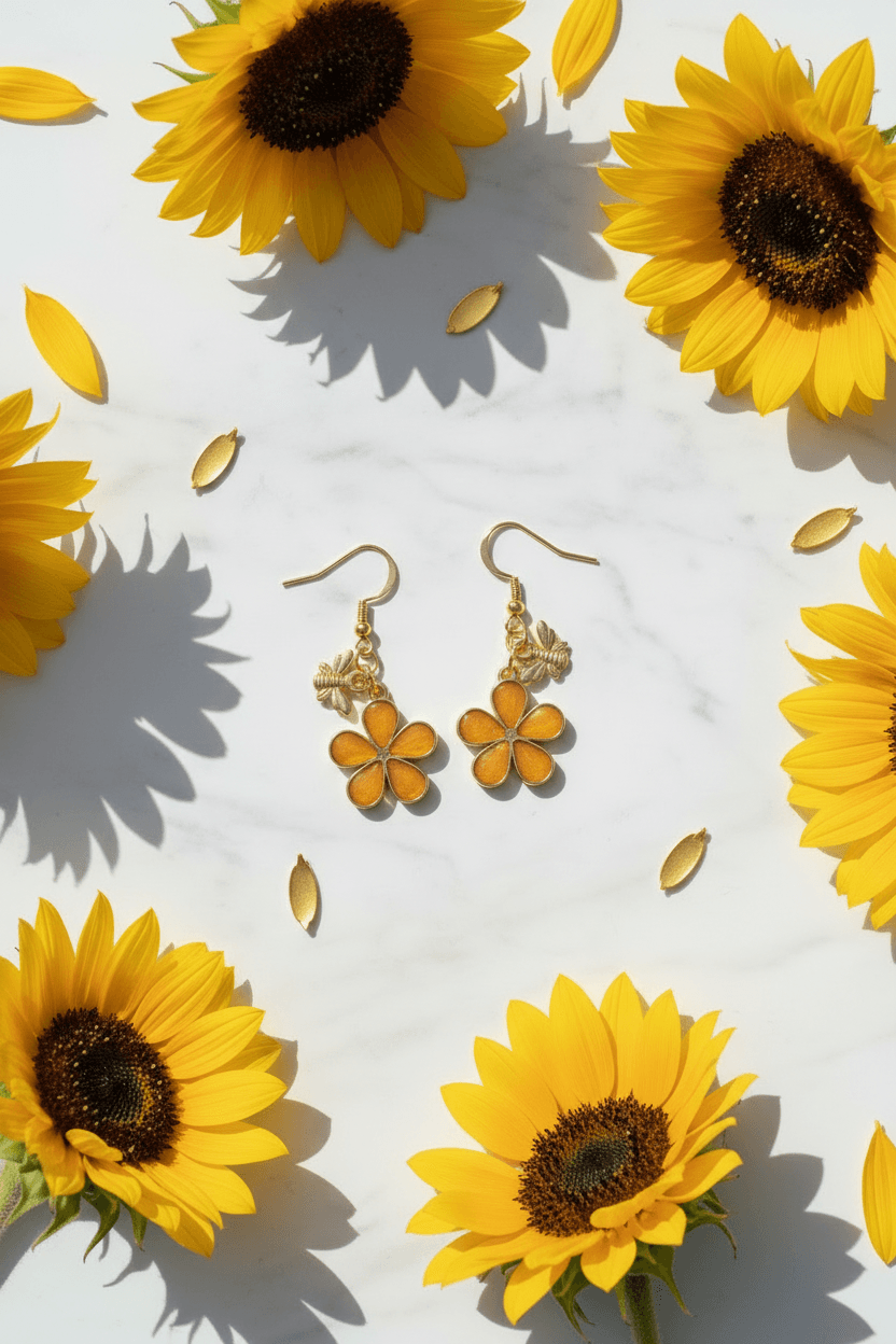 Daisy Charm Resin Earrings – Choose Color & Charm - The Glossy Gift Shop