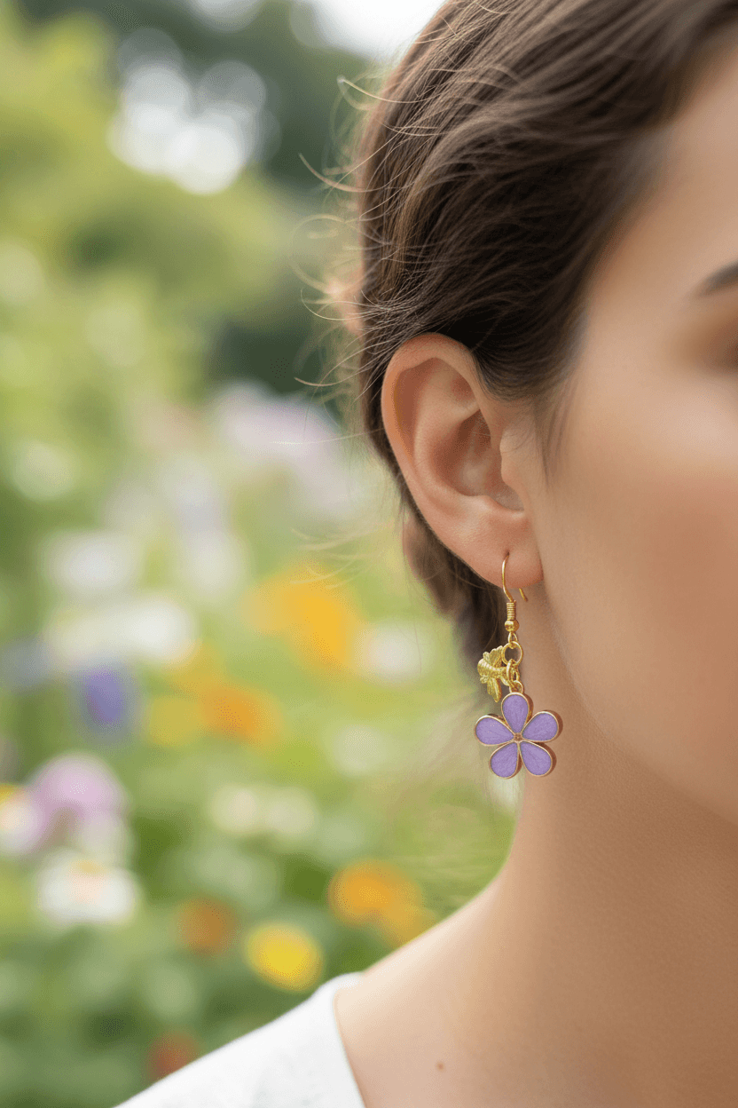 Daisy Charm Resin Earrings – Choose Color & Charm - The Glossy Gift Shop