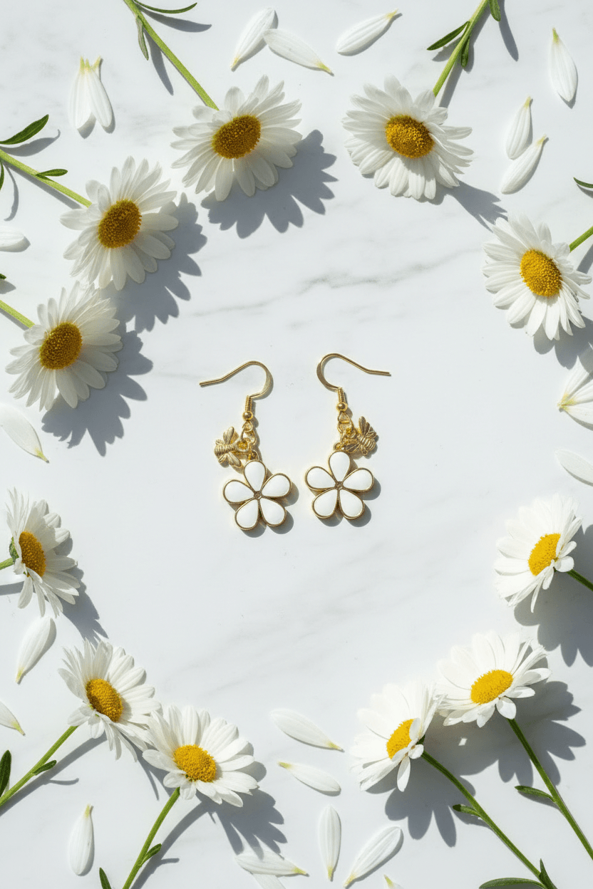 Daisy Charm Resin Earrings – Choose Color & Charm - The Glossy Gift Shop