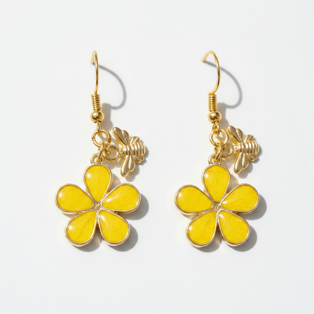 Daisy Charm Resin Earrings – Choose Color & Charm - The Glossy Gift Shop