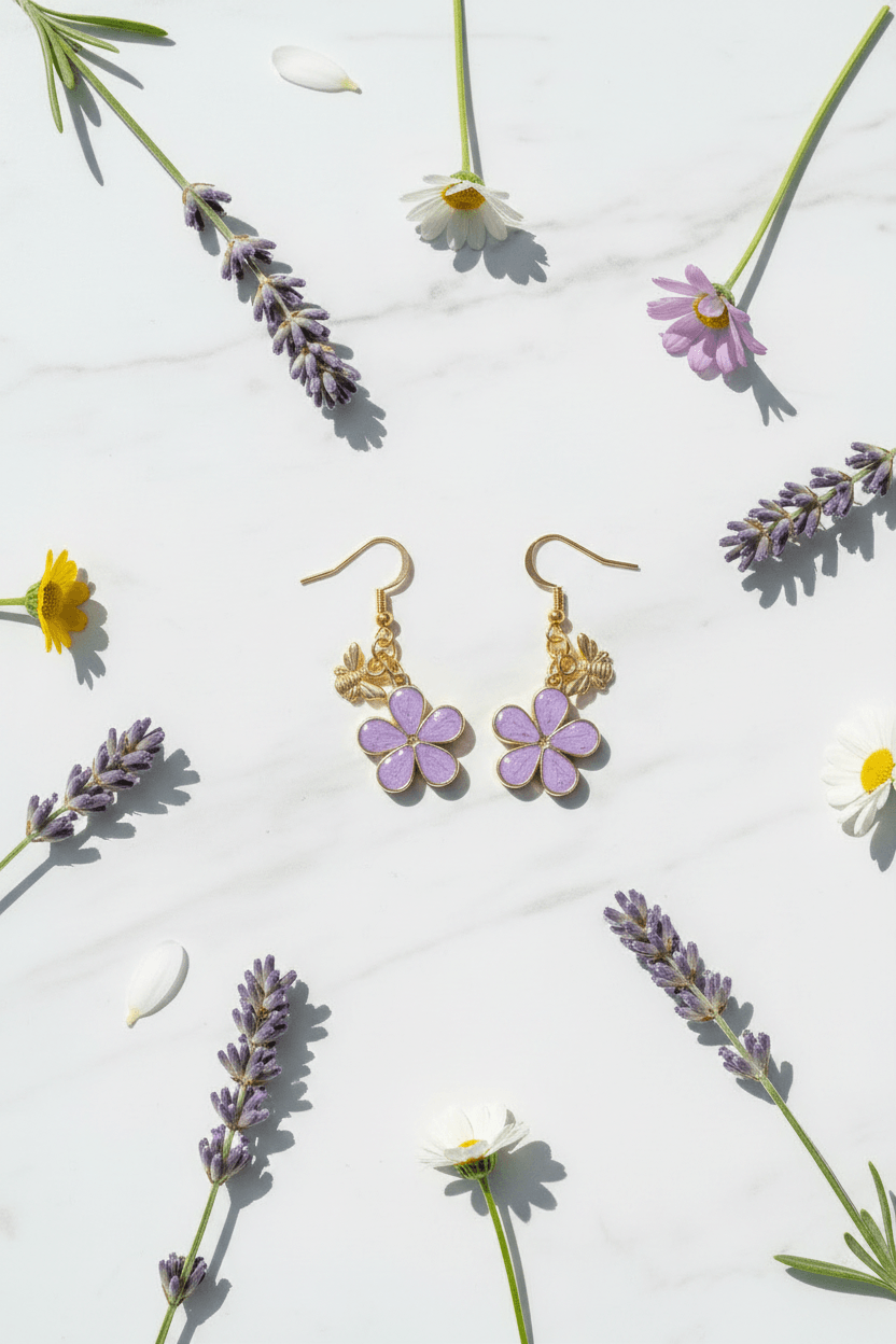 Daisy Charm Resin Earrings – Choose Color & Charm - The Glossy Gift Shop