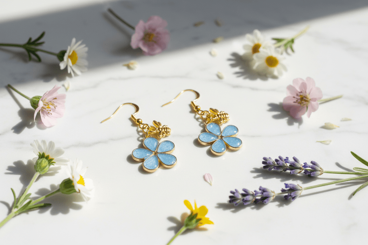 Daisy Charm Resin Earrings – Choose Color & Charm - The Glossy Gift Shop
