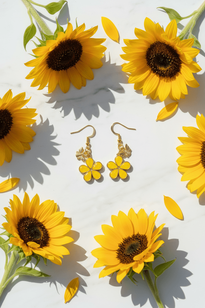 Daisy Charm Resin Earrings – Choose Color & Charm - The Glossy Gift Shop