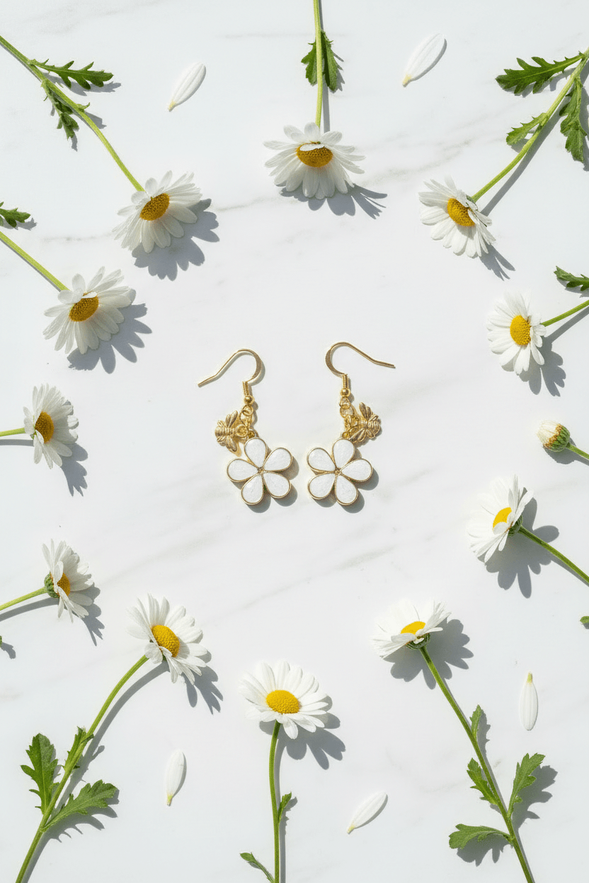 Daisy Charm Resin Earrings – Choose Color & Charm - The Glossy Gift Shop
