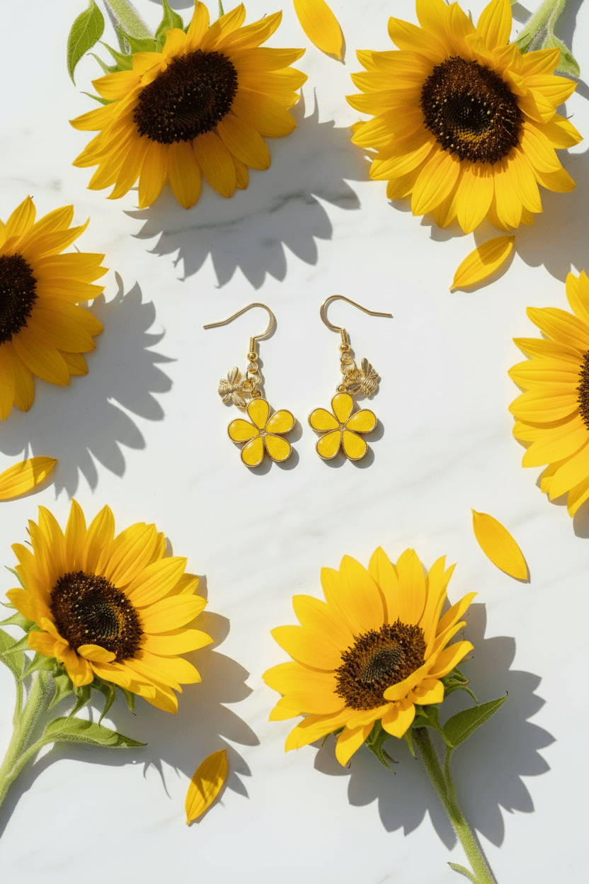 Daisy Charm Resin Earrings – Choose Color & Charm - The Glossy Gift Shop