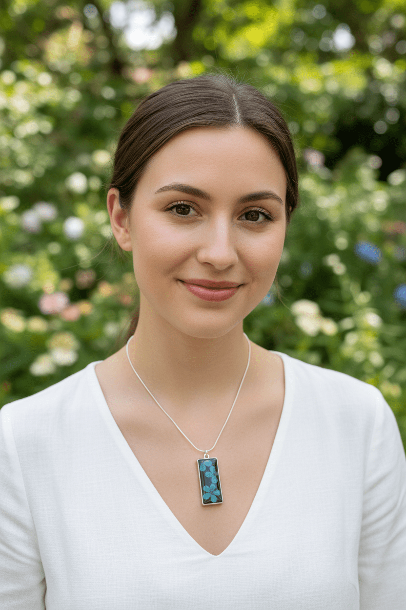 Daisy Resin Bar Necklace – Colorful Floral Pendant - The Glossy Gift Shop