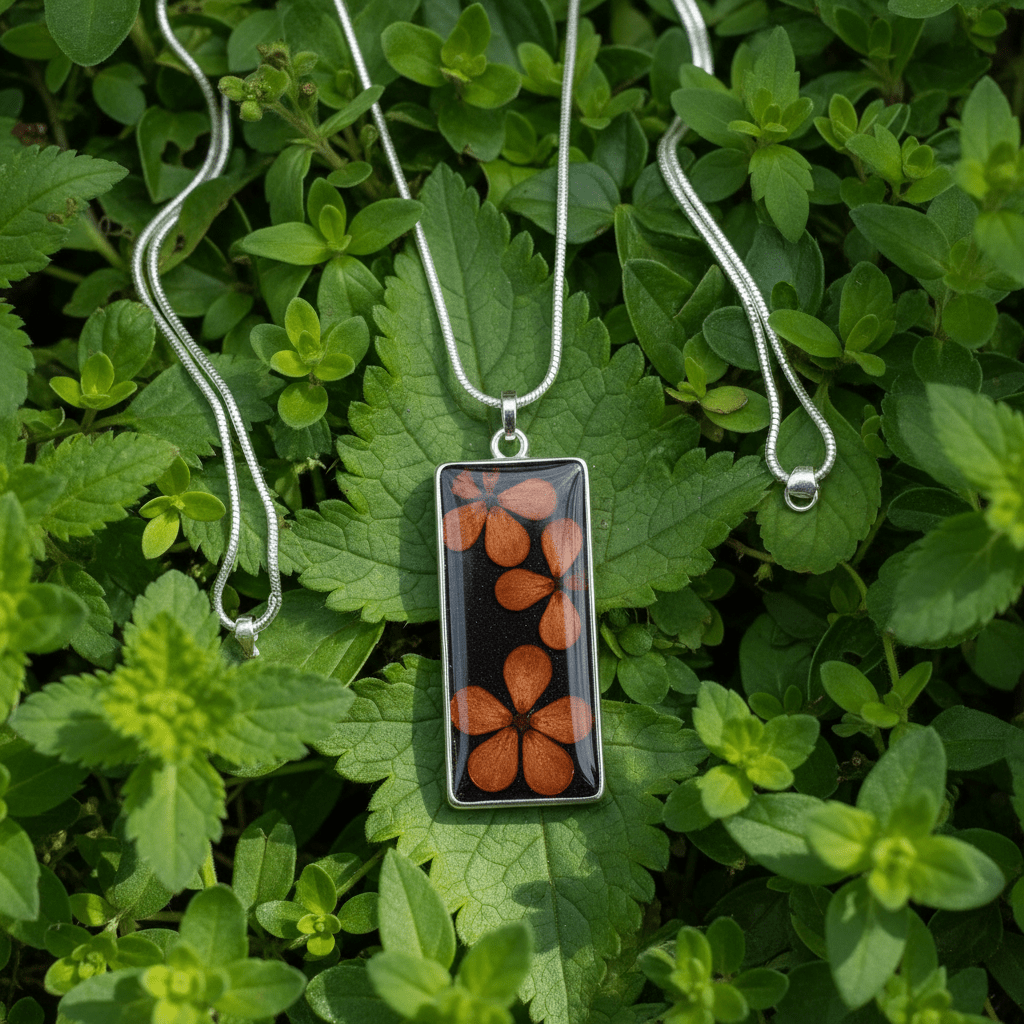 Daisy Resin Bar Necklace – Colorful Floral Pendant - The Glossy Gift Shop