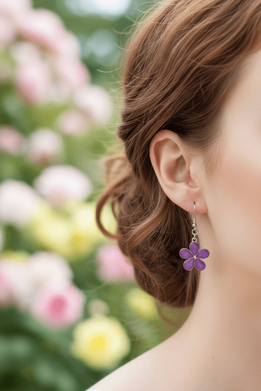Daisy Resin Drop Earrings – Handmade Floral Dangles - The Glossy Gift Shop