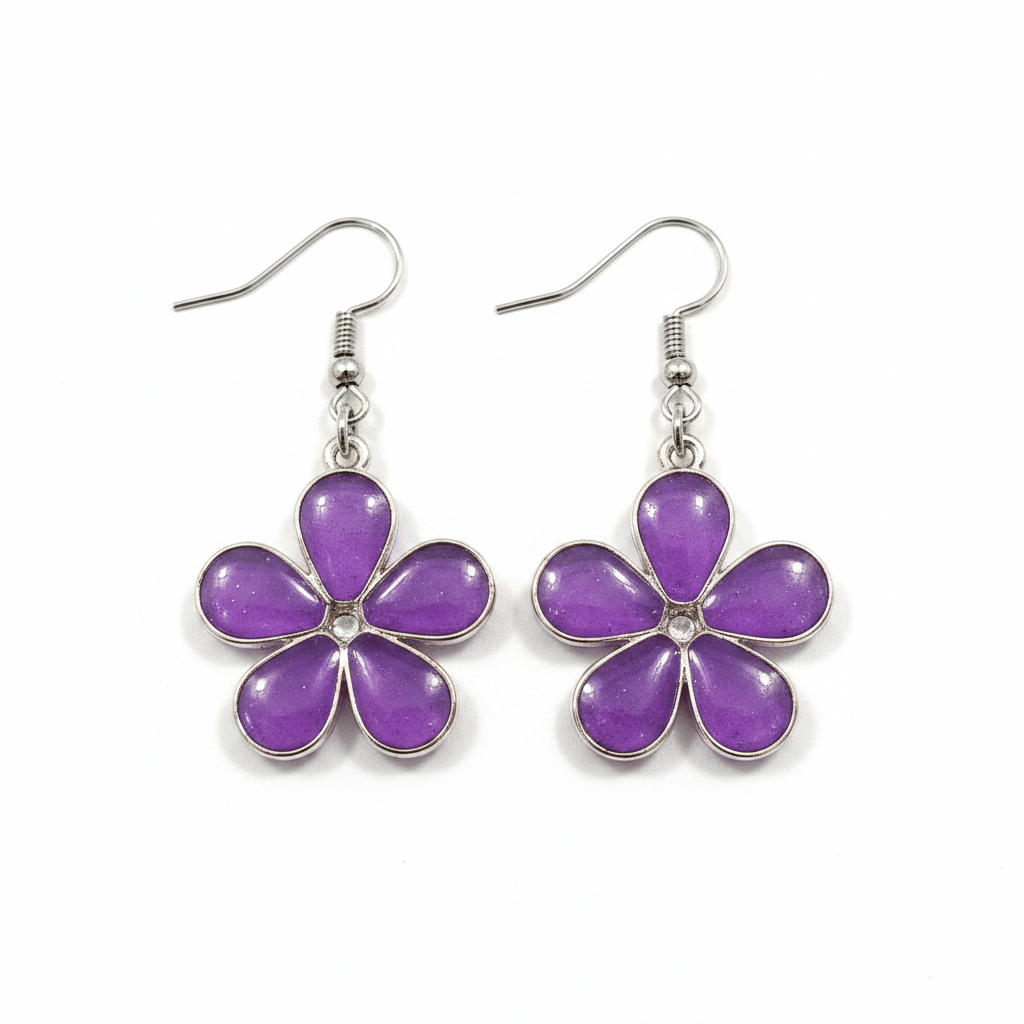 Daisy Resin Drop Earrings – Handmade Floral Dangles - The Glossy Gift Shop