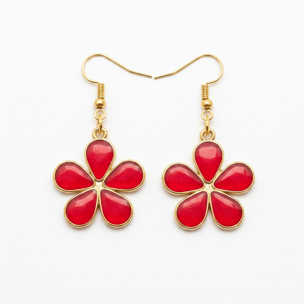 Daisy Resin Drop Earrings – Handmade Floral Dangles - The Glossy Gift Shop