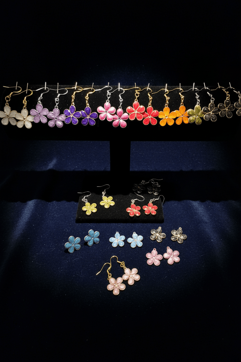 Daisy Resin Drop Earrings – Handmade Floral Dangles - The Glossy Gift Shop