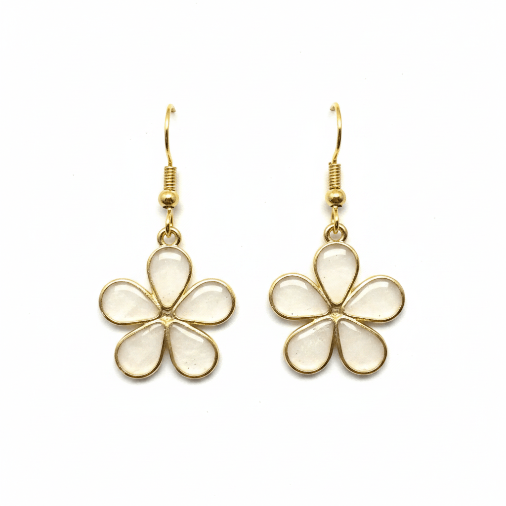 Daisy Resin Drop Earrings – Handmade Floral Dangles - The Glossy Gift Shop