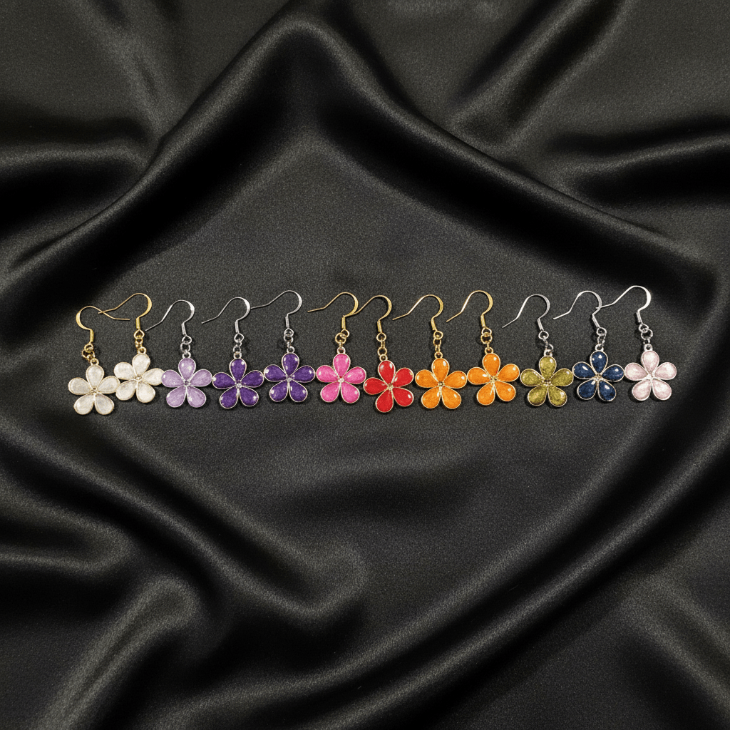Daisy Resin Drop Earrings – Handmade Floral Dangles - The Glossy Gift Shop