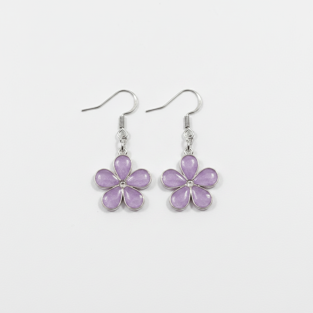Daisy Resin Drop Earrings – Handmade Floral Dangles - The Glossy Gift Shop