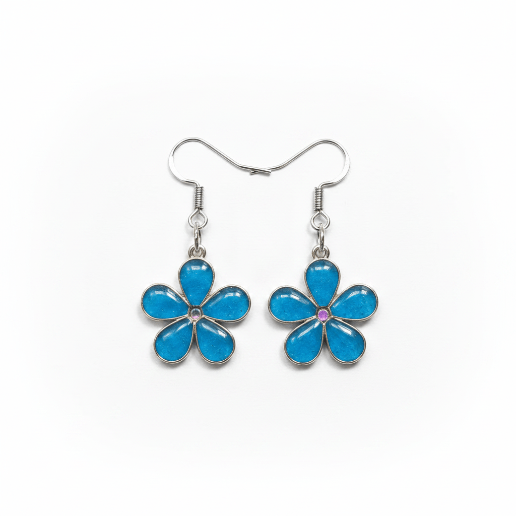 Daisy Resin Drop Earrings – Handmade Floral Dangles - The Glossy Gift Shop
