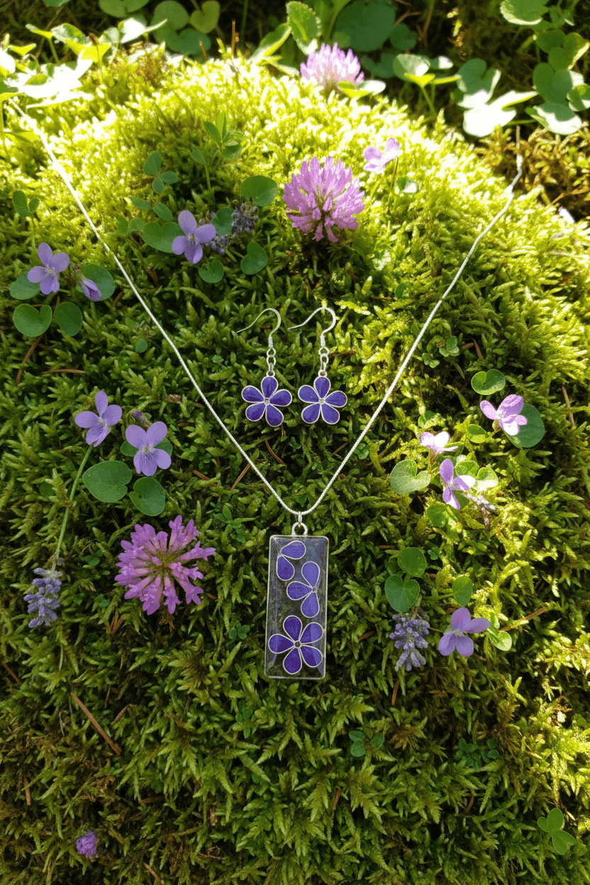 Daisy Resin Jewelry Set – Colorful Handmade Necklace & Earrings - The Glossy Gift Shop